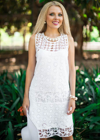 Белое кэжуал платье Fresh cotton однотонное