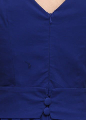 Синее кэжуал платье клеш Boflyyang однотонное