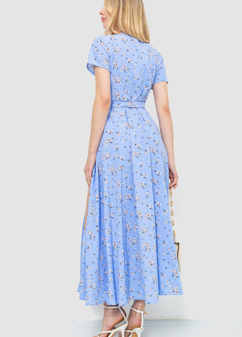 Голубое кэжуал платье на запах Ager с цветочным принтом