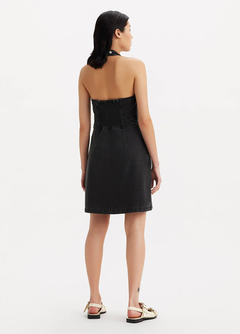 Темно-серое джинсовое платье с открытой спиной Levi's однотонное