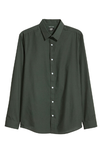 Темно-зеленая классическая рубашка H&M