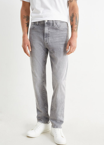 Светло-серые демисезонные зауженные джинсы C&A