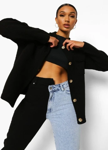 Черный демисезонный кардиган Boohoo