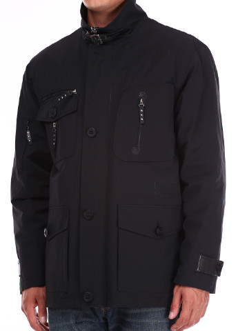 Чорна демісезонна куртка Pelliccia Naturale