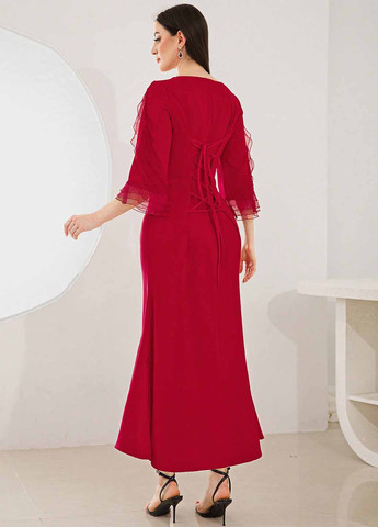 Красное вечернее платье SHEIN однотонное