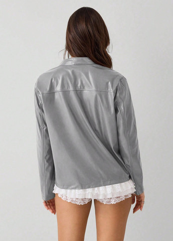 Серая демисезонная куртка SHEIN