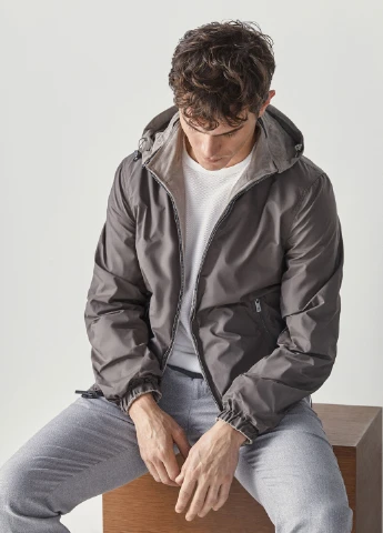 Серая демисезонная куртка двухсторонняя Massimo Dutti
