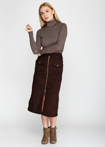 Темно-коричневая кэжуал однотонная юбка Asos
