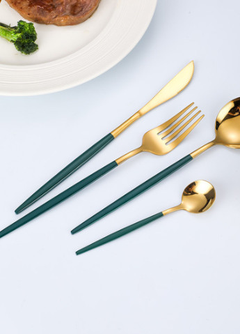 Набір столових приладів Kitchen Зелений На 6 Персон No Name (250444301)