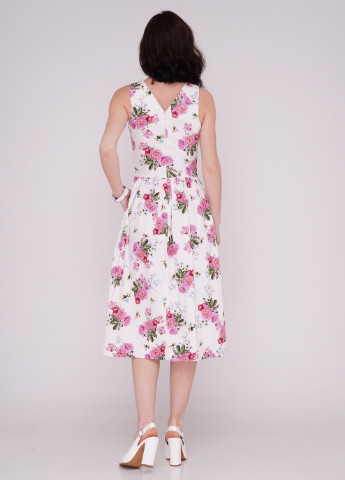 Комбинированное кэжуал платье марта-м роза 3 на белом Jet с цветочным принтом