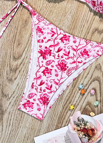 Белый летний купальник (лиф, трусики) балконет, раздельный SHEIN