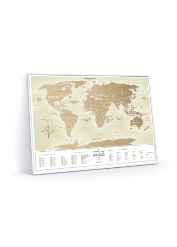 Скретч карта світу "Travel Map Gold World" (рус) (рама) 1DEA.me (254288784)
