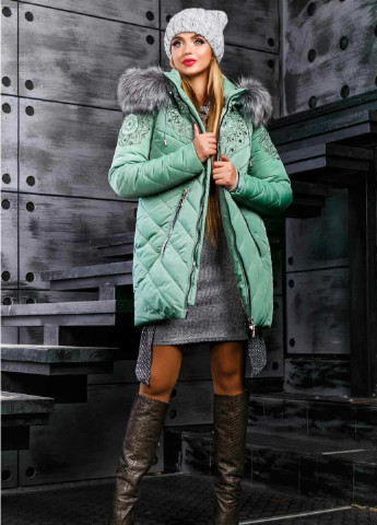 Оливковая зимняя зимовая куртка l Seventeen