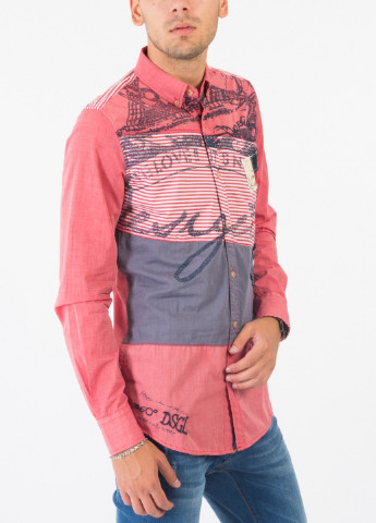 Розовая кэжуал рубашка с надписями Desigual