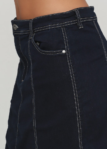 Темно-синяя джинсовая однотонная юбка Jensen миди