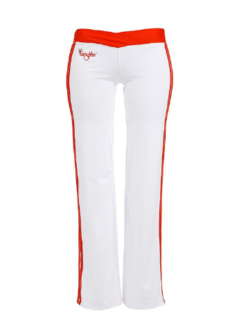Белые спортивные демисезонные прямые брюки No Brand