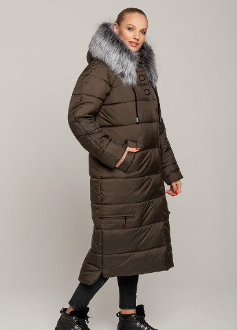 Оливковая (хаки) зимняя пальто-куртка barbara MioRichi