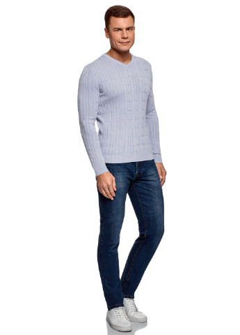 Светло-синий демисезонный пуловер пуловер Oodji