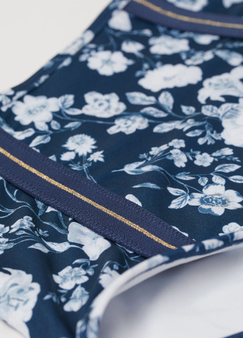 Темно-синие купальные трусики с цветочным принтом H&M