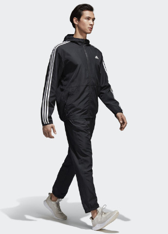 Черный демисезонный костюм (толстовка, брюки) брючный adidas