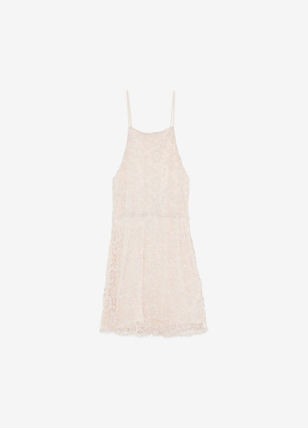 Светло-бежевое кэжуал, коктейльное платье с открытой спиной Jennyfer однотонное