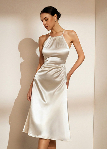 Кремова кежуал сукня кльош SHEIN однотонна