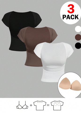 Футболка (3 шт.) SHEIN - (346914818)