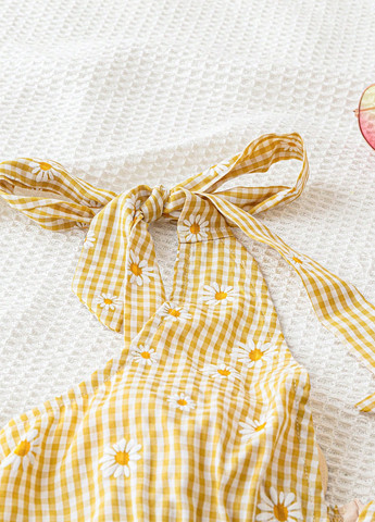 Жовтий кежуал сукня сукня-комбінація SHEIN з квітковим принтом