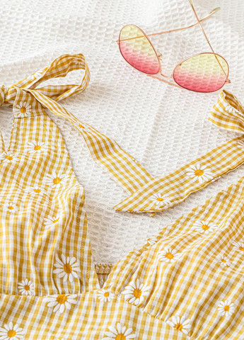 Жовтий кежуал сукня сукня-комбінація SHEIN з квітковим принтом