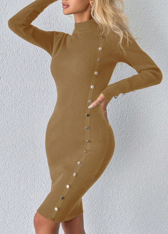 Пісочна кежуал сукня сукня светр SHEIN однотонна