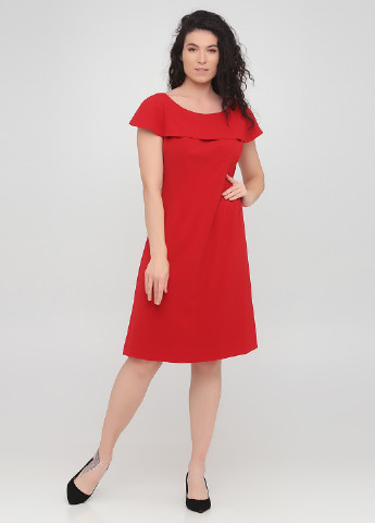 Красное коктейльное платье а-силуэт The J. Peterman Company однотонное