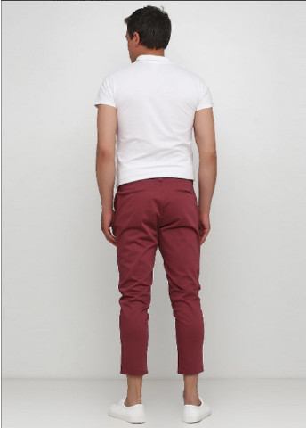 Бордовые кэжуал демисезонные брюки Zara