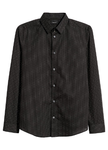 Черная кэжуал рубашка в горошек H&M
