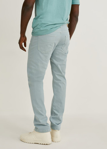 Светло-голубые демисезонные зауженные джинсы C&A