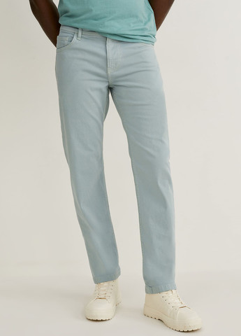 Светло-голубые демисезонные зауженные джинсы C&A