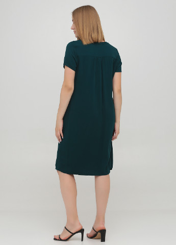 Темно-зелена кежуал сукня Collection L однотонна