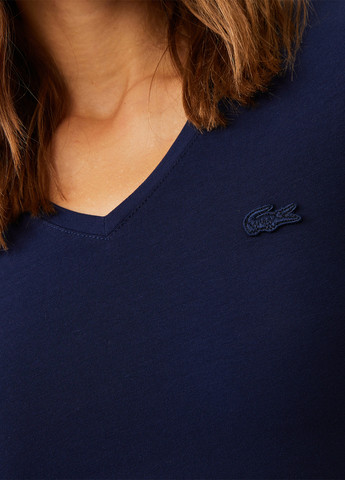 Темно-синяя летняя футболка Lacoste