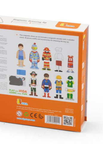 Игровой набор (50021) Viga Toys гардероб мальчика на магнитах (202374274)