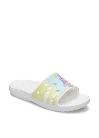 Белые пляжные шлепанцы Crocs