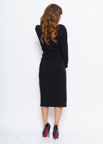 Черное кэжуал платье платье-свитер Issa однотонное