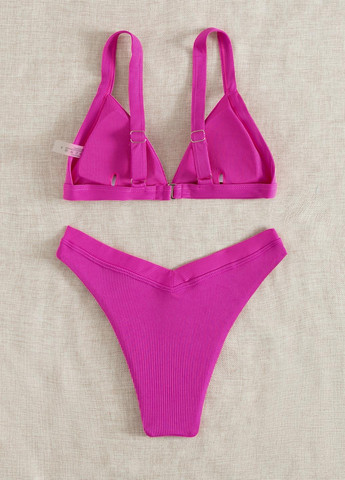Фуксиновий (колору Фукія) літній купальник (купальний ліф, трусики) бандіні SHEIN