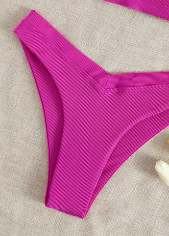 Фуксиновий (колору Фукія) літній купальник (купальний ліф, трусики) бандіні SHEIN