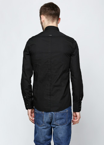 Черная кэжуал рубашка однотонная Antony Morato с длинным рукавом