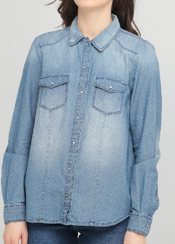 Светло-синяя джинсовая рубашка с абстрактным узором Only