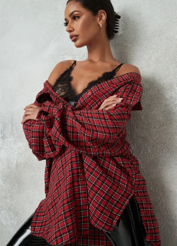 Красная кэжуал рубашка в клетку Missguided