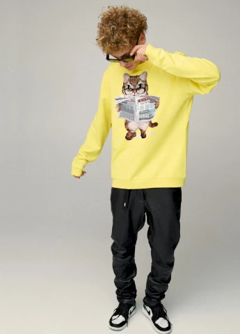 Жовтий світшот чоловічий oversize /no flis/ YAPPI (252258896)