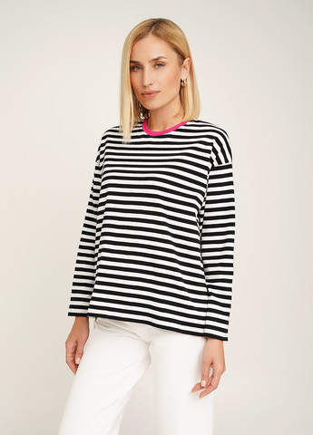 Тільняшка оверсайз з малиновою горловиною KASTA design (301039308)