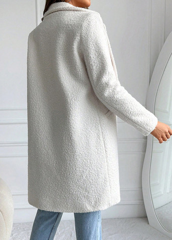 Белое демисезонное Пальто однобортное SHEIN