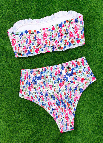 Комбінований літній купальник (ліф, трусики) роздільний, бандо SHEIN