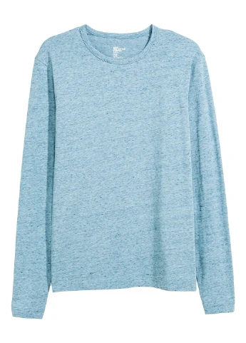 Лонгслів H&M меланж блакитний кежуали бавовна
